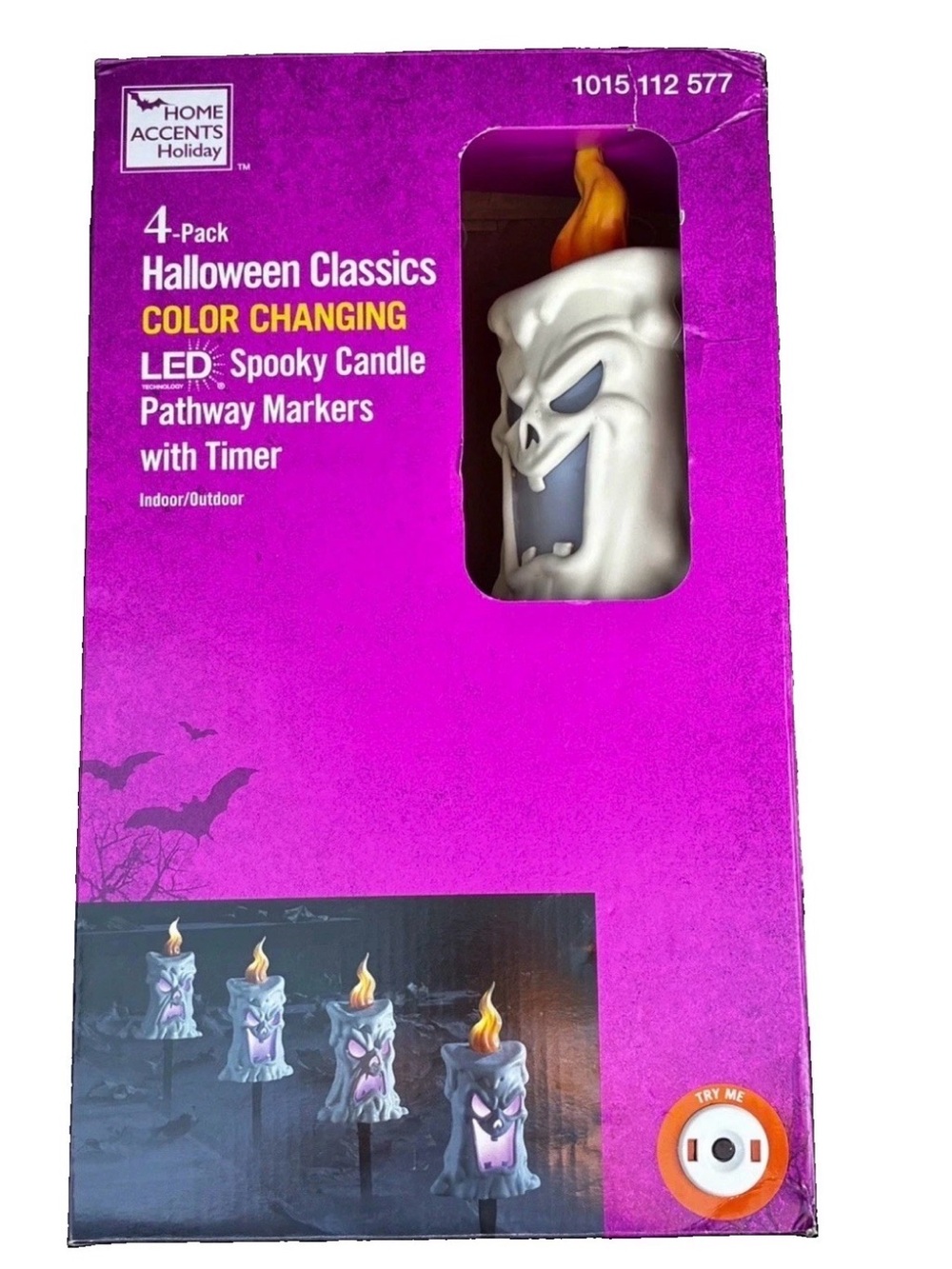 Home Depot Home Accents Halloween LED MULTI COLOR Spooky Candles  New Pathway